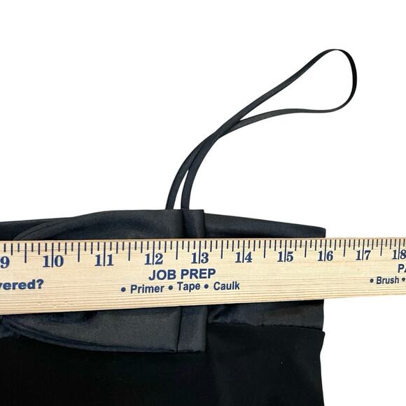 Y2K Windsor Bubble Hem Mini Slip Dress XS Bow Party Holiday Prom Black Formal - Picture 8 of 12